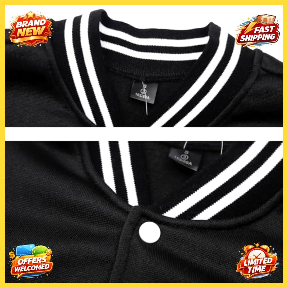 Varsity Bomber Jacket Lightweight Button Down Bas… - image 4